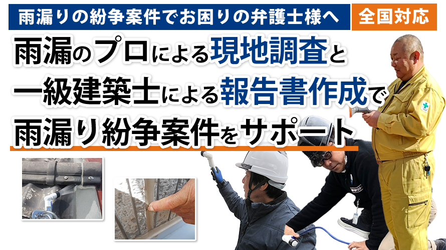 雨漏りの現地調査と報告書の作成はお任せください 雨漏り調査プロ集団 雨漏り紛争サポートの会